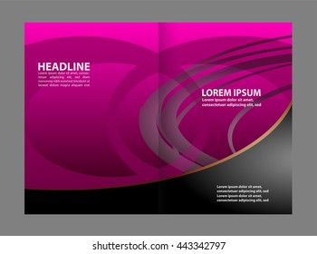 Bi fold business brochure vector template
