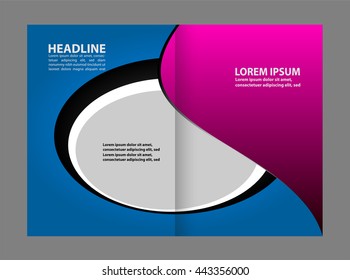 Bi fold business brochure vector template
