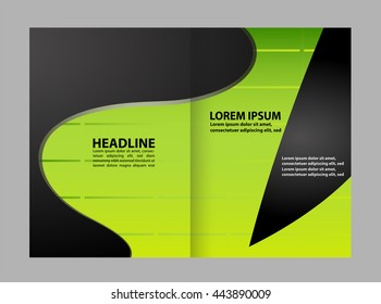 Bi fold business brochure vector template

