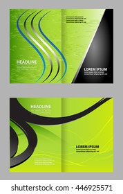 Bi fold business brochure vector template
