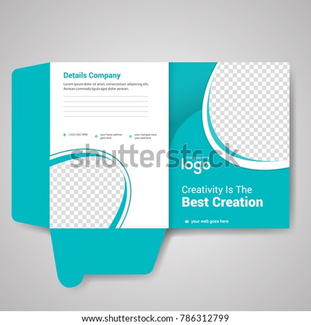 bi fold presentation folder design template stock vector royalty