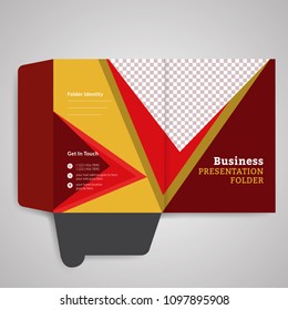 Bi fold Presentation Folder Vector Design Template