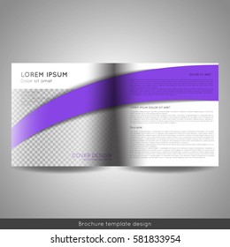 Bi fold square business or educational brochure template design. Stock vector.