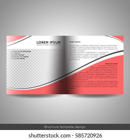 Bi fold square business or educational brochure template design. Stock vector.
