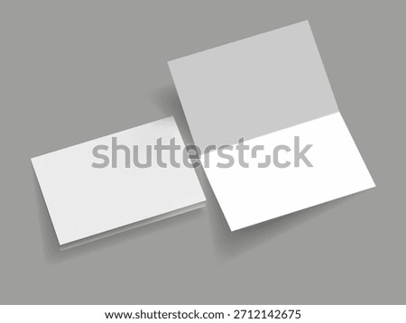  bi fold vertical landscape brochure, invitation, postcard mockup