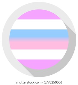 Bi gender Pride Flag, rounded square shape icon on white background, vector illustration