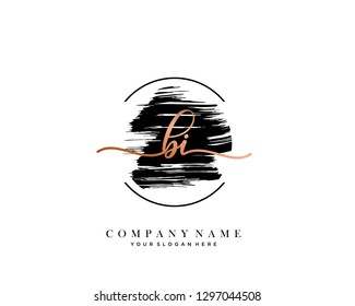 BI handwriting initial  logo vector