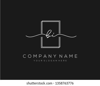 BI handwriting initial  logo vector