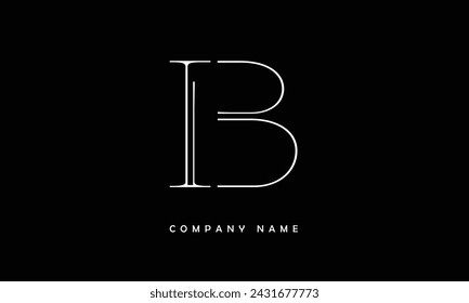 Monograma del logotipo de las letras abstractas de BI, IB