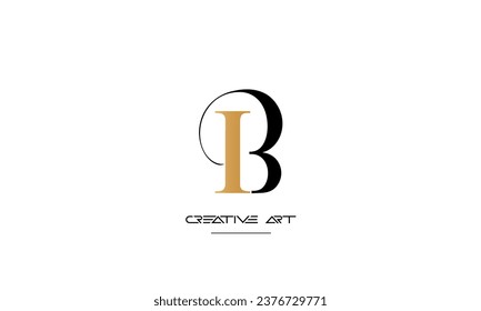 BI, IB, B, I abstract letters logo monogram