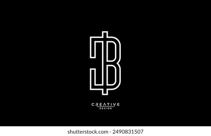 BI, IB, B, I, Monograma del logotipo de las letras Abstractas