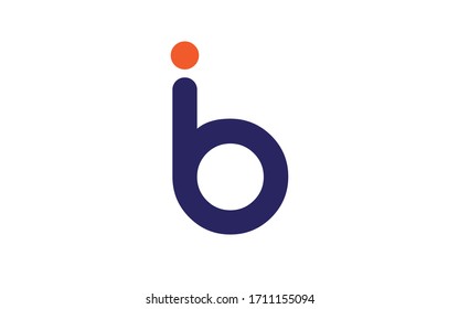 bi or ib and b, i Lowercase Letter Initial Logo Design, Vector Template