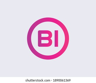 PLANTILLA DE VECTOR DE DISEÑO DE LOGOTIPO DE LA CARTA BI IB
