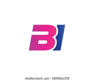 BI IB LETTER LOGO DESIGN VECTOR TEMPLATE