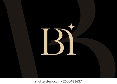 BI or IB letter logo icon design. Classic style luxury initials monogram.
