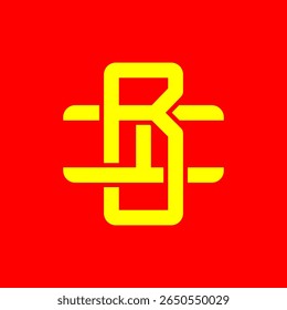 Logotipos de monograma BI ou IB sobrepostos