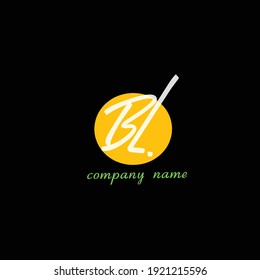 BI initial handwriting beauty monogram
