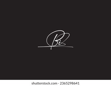 BI  initial handwriting letter logo design and monogram logo