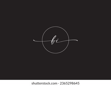 Design des Logos und des Logos für das Monogramm-Logo für den ersten handschriftlichen Brief