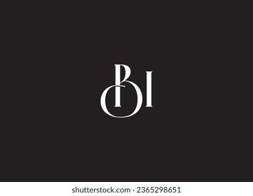 BI  initial handwriting letter logo design and monogram logo