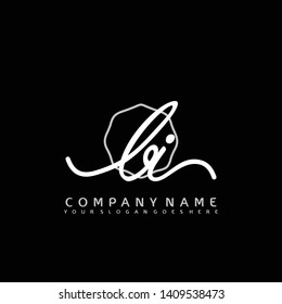 BI Initial handwriting logo concept