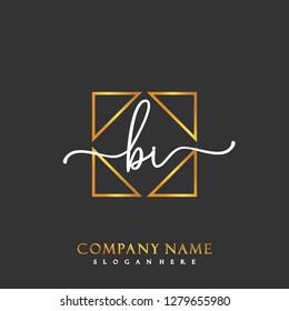BI Initial Handwriting logo template vector