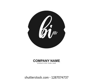 BI Initial Handwriting Logo Template Vector