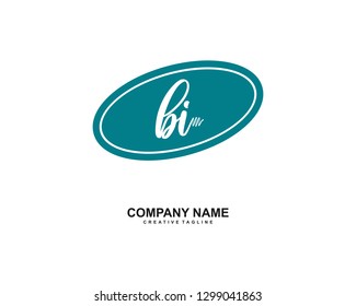 BI Initial Handwriting Logo Template Vector