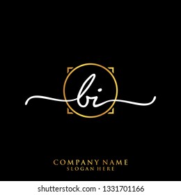 BI Initial handwriting logo template