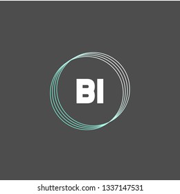 BI  Initial Handwriting logo template vector