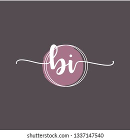 BI  Initial Handwriting logo template vector