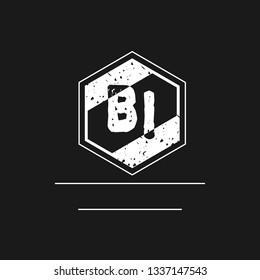 BI  Initial Handwriting logo template vector