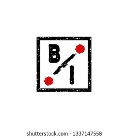 BI  Initial Handwriting logo template vector