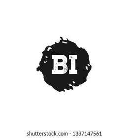 BI  Initial Handwriting logo template vector