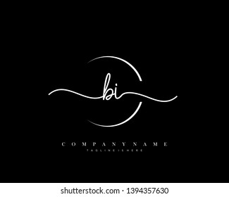 BI initial handwriting logo template vector