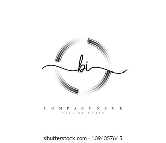 BI initial handwriting logo template vector