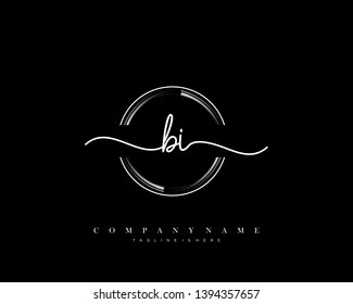 BI initial handwriting logo template vector