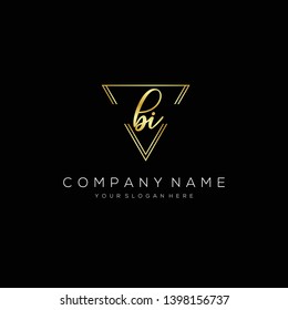 BI Initial handwriting logo template vector.