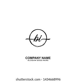 BI Initial handwriting logo template vector