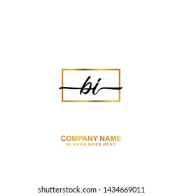 BI Initial handwriting logo template vector