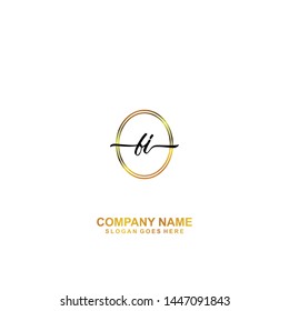 BI Initial handwriting logo template vector