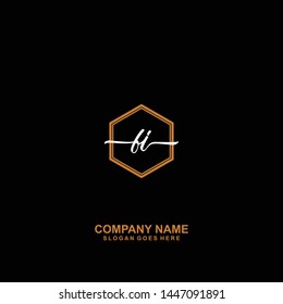 BI Initial handwriting logo template vector