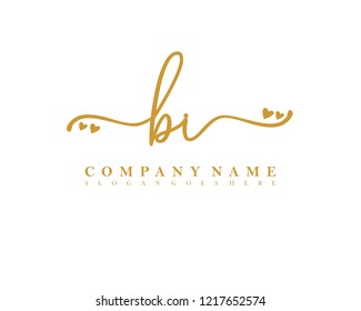 BI Initial handwriting logo vector