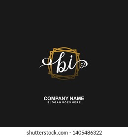 BI Initial handwriting logo vector