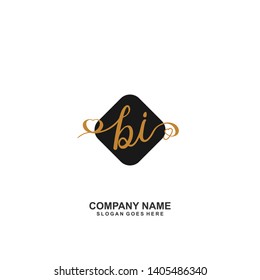 BI Initial handwriting logo vector