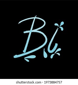 Bi initial handwritten logo for identity