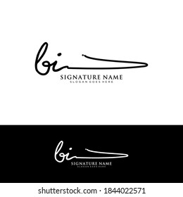 BI Initial letter handwriting and signature logo.