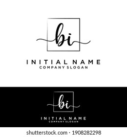 BI Initial letter handwriting and signature logo.