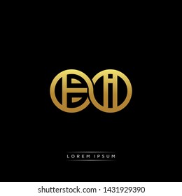 BI initial letter linked circle capital monogram logo modern template