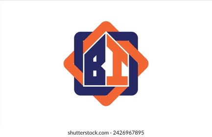 BI initial letter real estate builders logo design vector. construction, housing, home marker, property, building, apartment, flat, compartment, business, corporate, house rent, rental, commercial